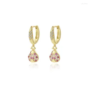 Boucles d'oreilles pendantes 3g, une pièce, Style Cool, boucle d'oreille Simple, bijoux en argent Sterling 925, Zircon, pendentif en or 18 carats pour femmes