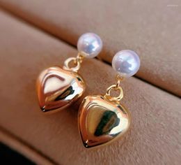 Pendientes colgantes, 3 pares, venta al por mayor, perlas naturales de agua dulce de 7-8mm, regalos de joyería de diseño 2024
