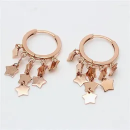 Baumelnde Ohrringe 585 Lila Gold Glänzende Sternquaste Für Frauen Überzogen Mit 14 Karat Rose Süße Mode Ohrringe Verlobungsschmuck