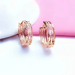Boucles d'oreilles pendantes en or violet 585 plaqué russe, couleur Rose brillant ajouré pour femmes, Design tendance Simple