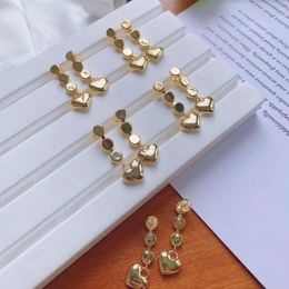 Bengelen oorbellen 5pairs charme minimalistisch gouden hart voor vrouwen drop earring luxe 2023 trend sieraden cadeau