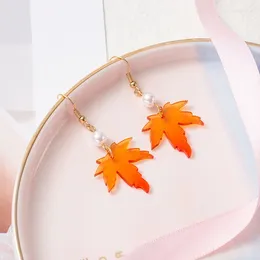 Dangle Oorbellen 634D Rood Herfst Voor Vrouwen Meisje Halloween Thanksgiving Drop Sieraden Aanwezig