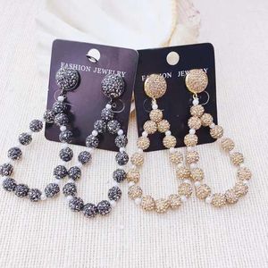 Boucles d'oreilles pendantes 6mm, pavé de strass, perles, goutte d'eau, Style bohémien pour femmes, 3 paires de couleurs mélangées