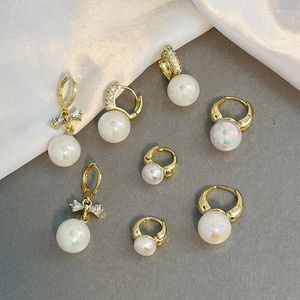 Boucles d'oreilles pendantes 7 modèles de luxe rêveur sirène perle pour femmes filles corée Simple cristal coeur boucles d'oreilles cadeaux de mariage 2023