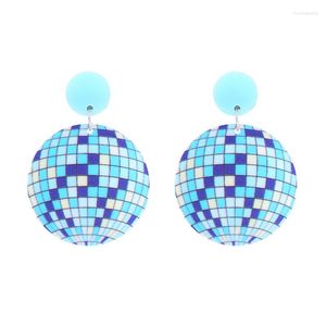 Boucles d'oreilles en peluche 70 Purple Royal et Groovy Disco Ball Acrylique ACCESSOIRES POUR FEMMES DE DANSE FORME HIP