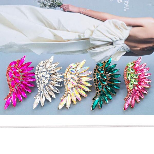 Pendientes colgantes en 9 colores, gota de moda para mujer, forma de ala, estilo coreano, joyería de cristal de lujo, accesorios para fiesta de boda, tendencia 2023