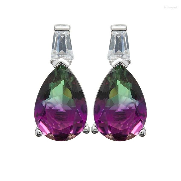 Pendientes colgantes 925 originales TKJ, pendientes de turmalina, piedras preciosas de lujo, joyería en forma de gota para mujeres y niñas, regalo de cumpleaños