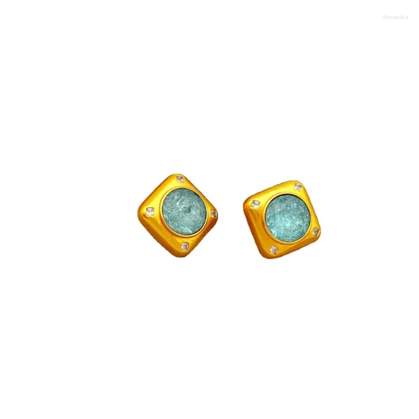 Pendientes Colgantes Aguja De Plata 925 Medio Antiguo Pequeño Estilo Fragante Cuadrado De Verano Simple Y Retro