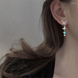 Dangle Oorbellen 925 Zilveren Naald Kwastje Maansteen Vlinder Drop Earring Voor Vrouwen Meisjes Bruiloft Elegante Sieraden Geschenken Eh249