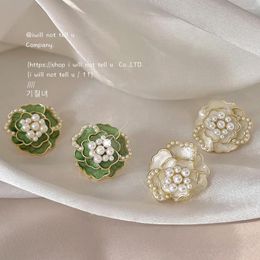 Boucles d'oreilles pendantes en argent 925 plaqué 14 carats avec perles d'huile, douce et fraîche, mode pour femmes