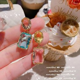 Boucles d'oreilles pendantes en argent 925, rétro, Baroque, italien AB pour femmes, haute qualité, couleur trésor, bijoux de fête d'anniversaire pour dames