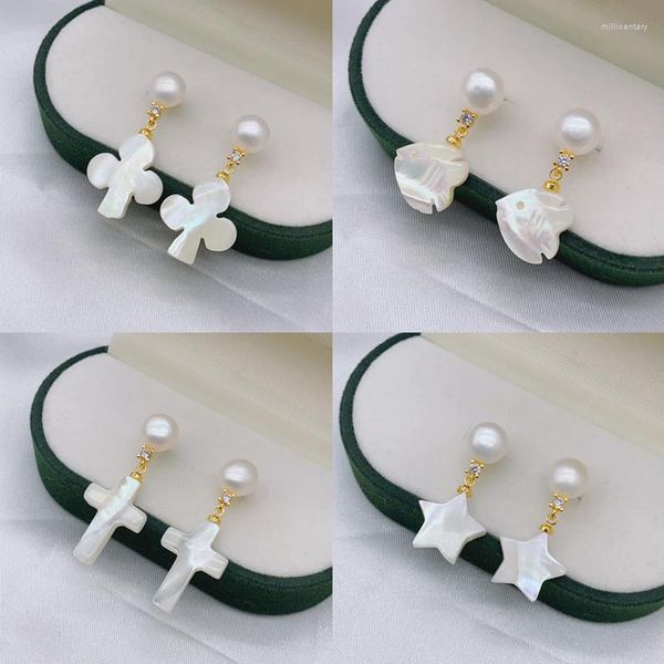 Boucles d'oreilles pendantes 925 argent perle naturelle goutte boucle d'oreille perles d'eau douce oreille longue Brinco Oorbellen cadeau de noël