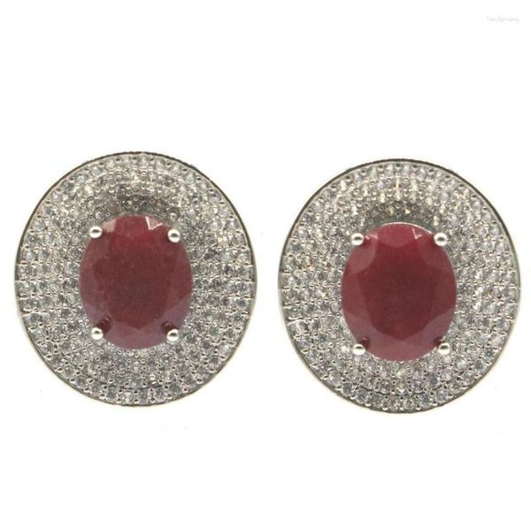 Pendientes colgantes 925 PLATA DE LEY SÓLIDA 10 g Precioso rubí rojo real que cambia de color Alejandrita Topacio blanco CZ Alta moda Pulido