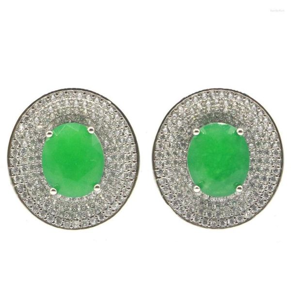 Pendientes colgantes PLATA DE LEY SÓLIDA 925 10g Sin calentar Topacio azul londinense Peridoto verde Esmeralda Blanco CZ Fiesta de mujer