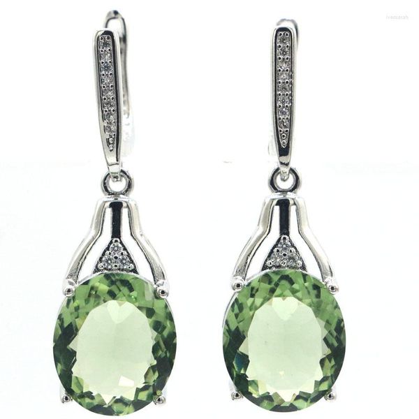 Pendientes colgantes PLATA ESTERLINA SÓLIDA 925 8g Venta Amatista verde Espinela púrpura Violeta Tanzanita Citrino dorado Blanco CZ Uso diario