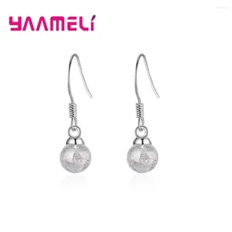 Boucles d'oreilles pendantes en argent Sterling 925, opale de luxe ronde en cristal naturel, pendentif à crochet d'oreille Long pour femmes