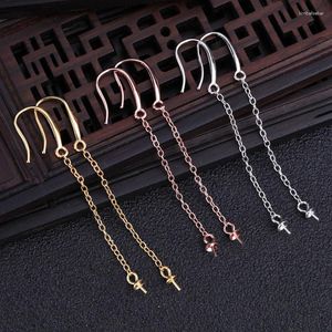 Baumelnde Ohrringe aus 925er-Sterlingsilber, Tropfen, Weißgold, kaltes Gelb, Rose, Halbfassung, für Damen, DIY-Steinfassung