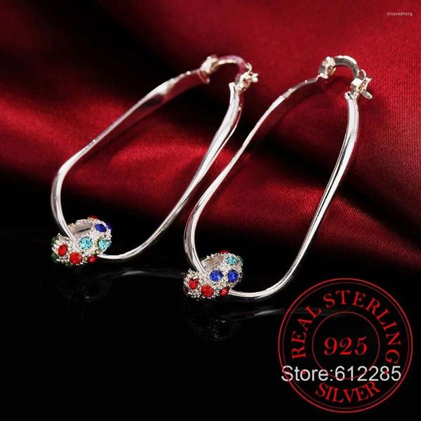 Pendientes de colgación 925 Accesorios de joyería de boda de pendientes de plata esterlina Fashion Corea Colorida Long Drop para mujeres 2024