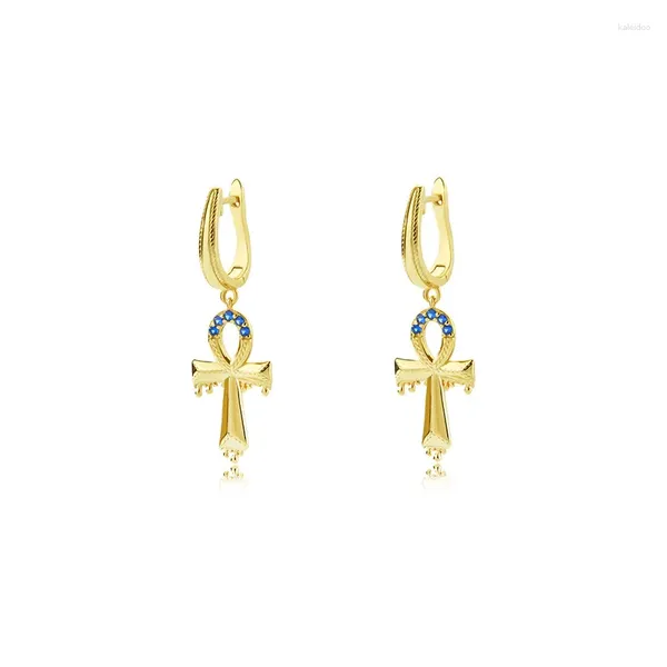 Boucles d'oreilles en peluche 925 Bijoux en argent sterling croix croix 18K Gold Cerceau d'oreille pour femmes Logo laser gratuit en gros en gros