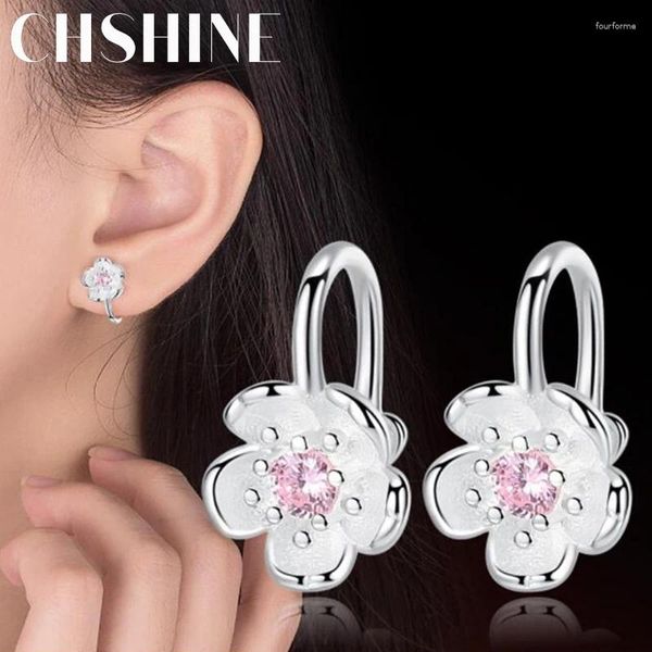 Boucles d'oreilles en peluche 925 Bijoux en argent sterling de haute qualité Femme Femme d'oreille Retro Flower Cube Zirconia Long Tassel suspendu