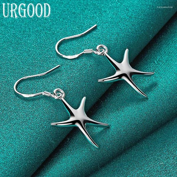 Boucles d'oreilles en peluche 925 Drop étoile de mer en argent sterling pour les femmes fiançailles