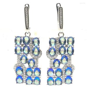 Boucles d'oreilles pendantes 9g 925 ARGENT STERLING SOLIDE Multi Couleur Violet Topaze Grenat Citrine Péridot Tanzanite Blanc CZ Cadeau Femme