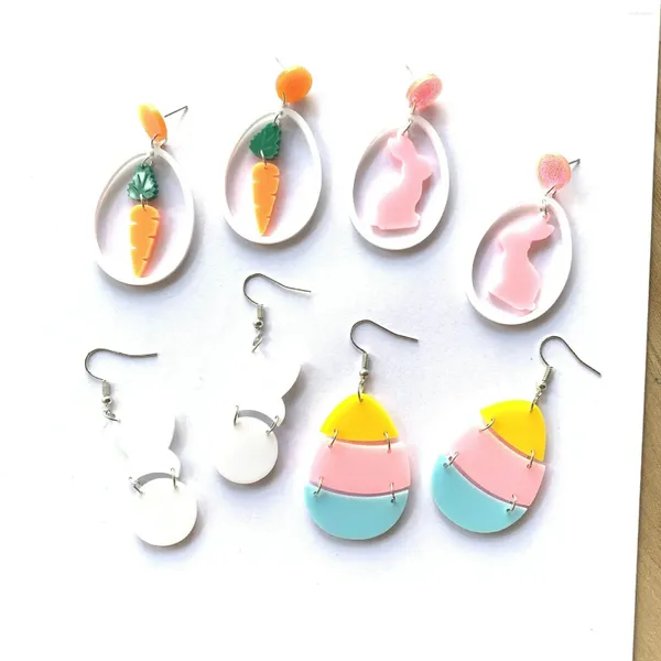 Boucles d'oreilles pendantes en acrylique, breloque pour la fabrication de bijoux, œufs de carotte, pendentif, mignon, Bracelet, collier, accessoires artisanaux, bricolage