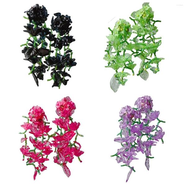 Pendientes colgantes de acrílico con forma de flor Floral, aretes con forma de flor colorida, colgante Vintage, llamativo accesorio de gotas, envío directo