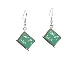 Dangle Oorbellen Acryl Liniaal Boek Schoolbord Hoepel Creatieve Schattige Dieren Leraren Studenten Oorbel Earing Sieraden Voor Meisje Vakantiecadeau