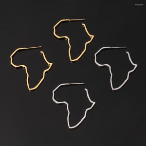 Pendientes colgantes Mapa de África Pendiente exagerado Color dorado Adornos africanos Hipérbole étnica tradicional Regalos Joyería de acero inoxidable