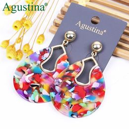 Bengelen oorbellen agustina acryl mode sieraden vrouwen laten schattige oorrang lange oordingen groothandel hoepel boho kpop