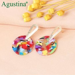 Dange oorbellen Agustina Koreaans ronde acryl voor vrouwen sieraden kleine 2024 mode boho geometrie oorbel groothandel