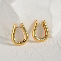 Orecchini pendenti Amaiyllis oro 18 carati moda a forma di U geometrica lucida con perno retrò temperamento gioielli goccia per le donne regalo