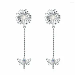 Boucles d'oreilles en peluche Amaiyllis S925 Sterling Silver Fashion Fleur fleur d'eau douce perle