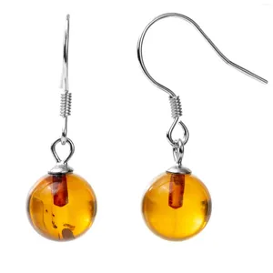 Dangle Oorbellen Amber 925 Sterling Zilver French Hook Drop voor dames - Groothandel in mode-natuurlijke Baltische stenen sieraden