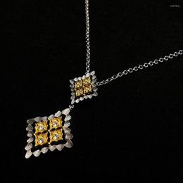 Pendientes colgantes Amorita Boutique Chapado en oro-18K Zircon Luxry Regalo Collar de novia Joyería de compromiso de boda