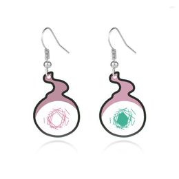 Boucles d'oreilles pendantes Anime Hanako-kun Cosplay Yugi Amane acrylique rose violet pendentif de feu pour femmes bijoux accessoires Earrin