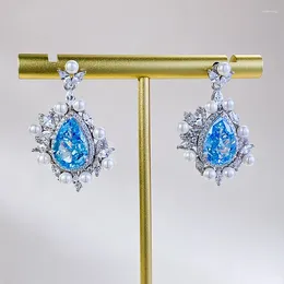 Bengelen oorbellen apaison 8 12 mm water drop hoge koolstof diamant voor vrouwen 925 sterling zilveren bruiloftsfeestje fijne sieraden cadeau