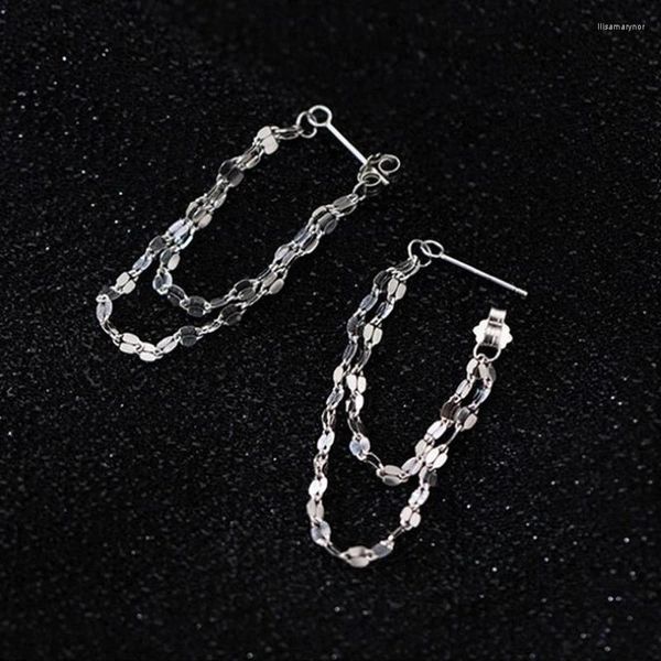 Pendientes colgantes llegada doble oreja borla cadenas colgantes para mujeres Piercing Color oro joyería de lujo