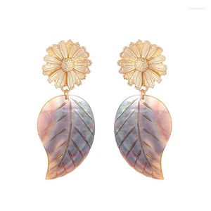 Dange oorbellen aankomst drop oorr earring etnische bohemia Korean Shell Leaf voor vrouwen handgemaakte groothandel datum cadeau sieraden