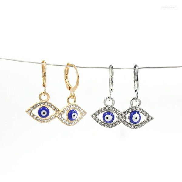Boucles d'oreilles pendantes arrivée strass oeil bleu turc mal boucle d'oreille pour femmes filles famille Protection bijoux cadeaux