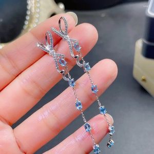 Bengelen oorbellen aantrekkelijke natuurlijke topaz druppel met stenen maat van 3 mm 4 mm en 925 sterling zilver voor vrouwen dagelijkse feestkleding sieraden