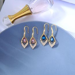 BALANBIU – boucles d'oreilles pendantes en laiton et cristal pour femmes, élégantes et mignonnes, couleur or, accessoires de bijoux de haute qualité à la mode