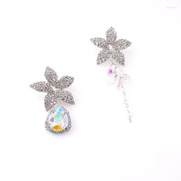 Boucles d'oreilles pendantes baroques Vintage couleur argent cinq étoiles asymétrique gland longue boucle d'oreille femmes mode bijoux accessoires cadeaux