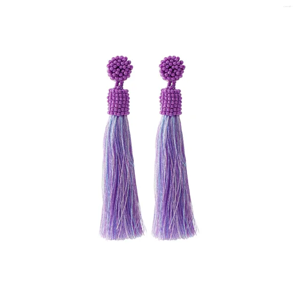 Pendientes colgantes Tassel con cuentas en De la Renta Bohemian Boho Drop For Woman Joyería de regalo del Día de la Madre