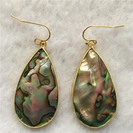 Dangle Oorbellen Mooie Mode Mooie Dubbelzijdige Abalone Shell GP Vrouwen Gift Drop Earring 20X40MM