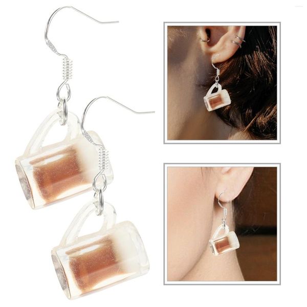 Boucles d'oreilles pendantes tasse de bière bijoux féminins fruits créatifs accessoires élégants femmes Aretes Para Mujer pendentif de thé au lait