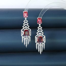 Boucles d'oreilles pendantes Bilincolor 2023 Zircon géométrique de luxe léger pour l'industrie lourde pour les femmes