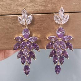 Baumelnde Ohrringe Bilincolor Mode Luxus Lila Ohrring Für Frauen Hochzeit
