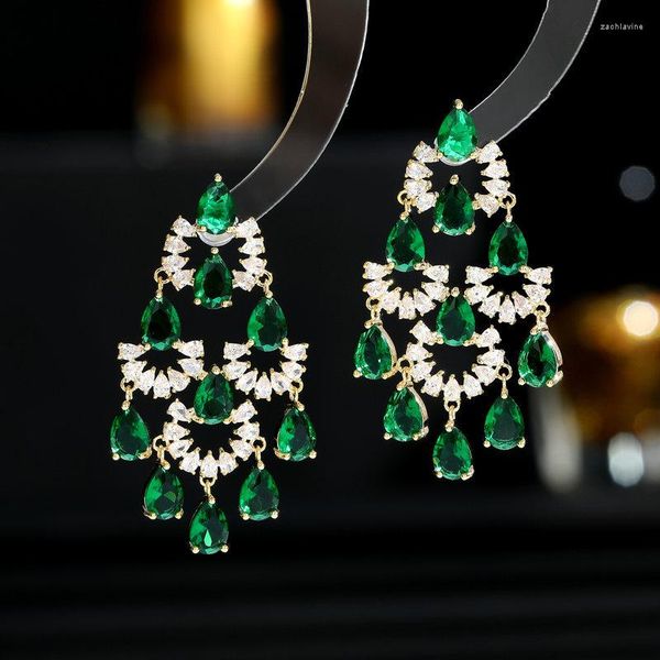 Boucles d'oreilles pendantes Bilincolor Walk Show Robe de banquet Industrie lourde Goutte d'eau atmosphérique exagérée pour femmes ou filles Cadeau de Noël